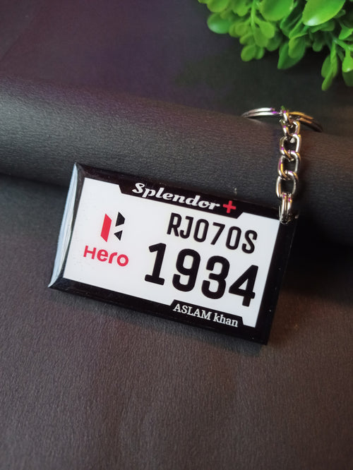 Number plate keychain