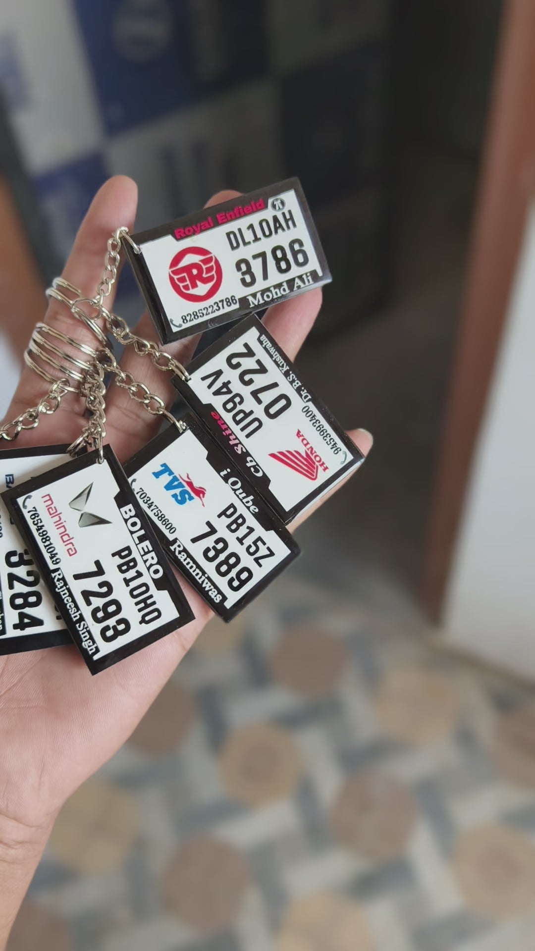 Number plate keychain ( 2 sided)